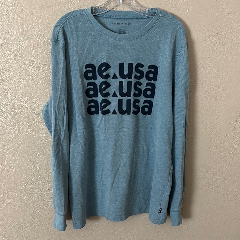 American‎ Eagle Blue Long-Sleeve Thermal Shirt Men’s Large